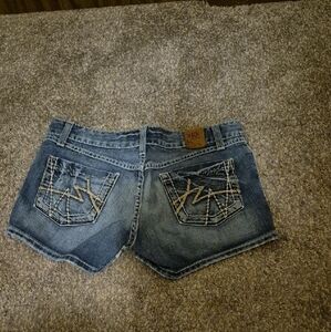 Buckle Blue Denim Women Shorts